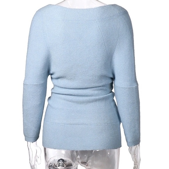 Off Shoulders Sweater, Wrap Sweater - Picture 3 of 7